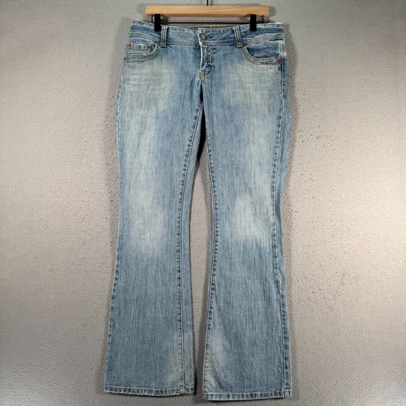 Vintage American Eagle Artist Flare Jeans Womens 10 Reg Blue Lightwash Denim Y2K - Picture 1 of 15